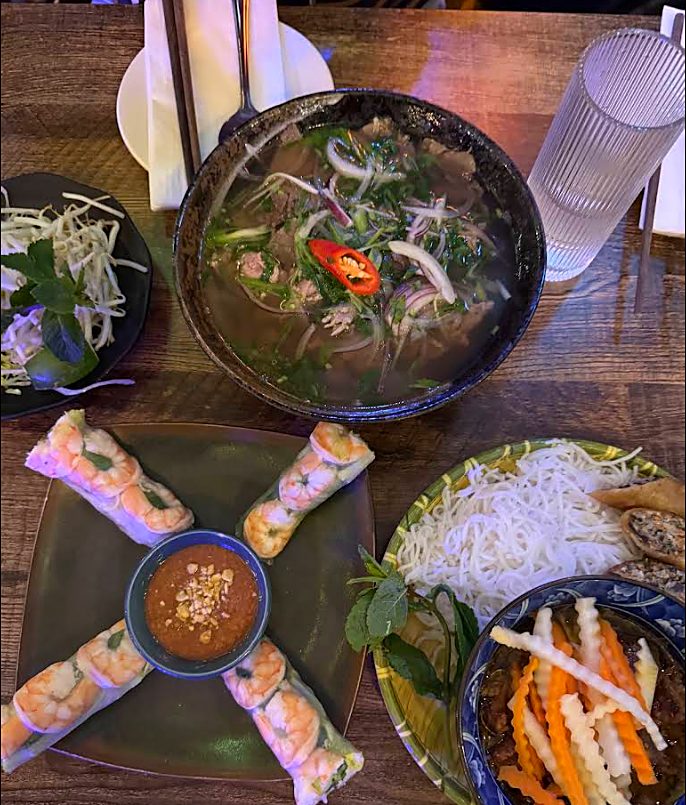 Gỏi cuốn and phở at Little Vietnam Glasgow